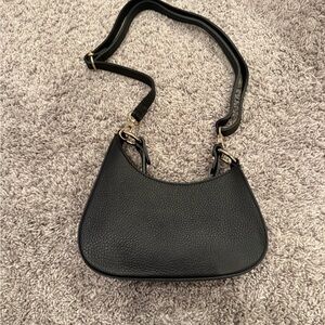 Chic Black Pebbled Leather Shoulder Bag